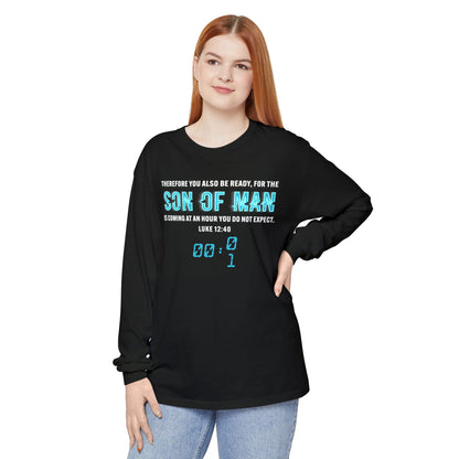 Son of Man is coming Cotton T‑Shirt — Christian Faith Graphic Long Sleeve Tee