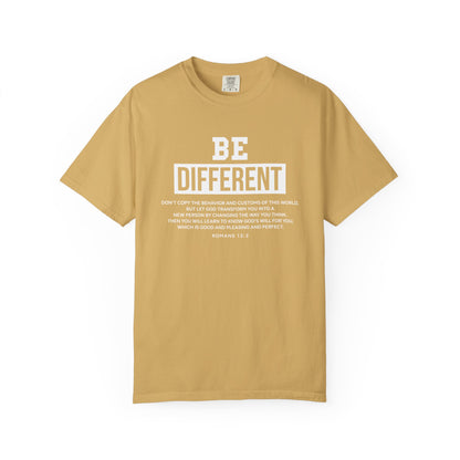 Be Different Romans 12:2 T-Shirt — Christian Faith Graphic T-shirt