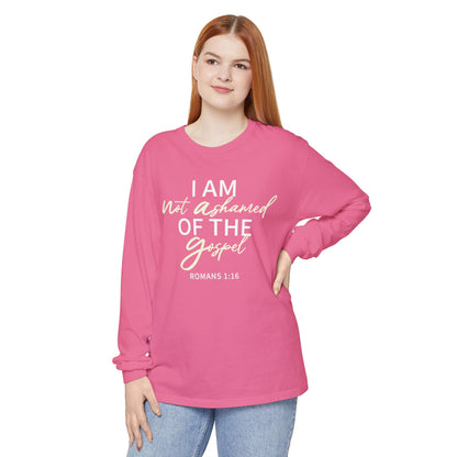 Romans 1:16 Beige 100% Cotton Lon Sleeve Comfort Color