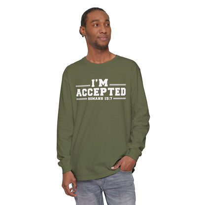 I'm Accepted — Romans 15:7 Graphic long sleeve-Shirt