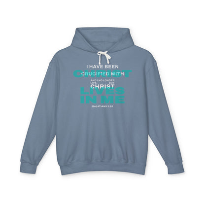 I have been Crucified with Christ "Galatians 2:20" Teal Unisex 100% Cotton Hoodie