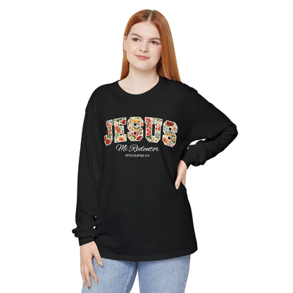 Jesus Mi Redentor Long Sleeve-Shirt — Spanish Christian Faith Tee 100% Cotton