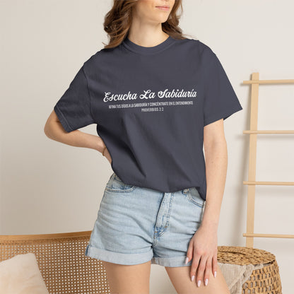 Proverbios 2:2 "Escucha la Sabiduría" T-Shirt