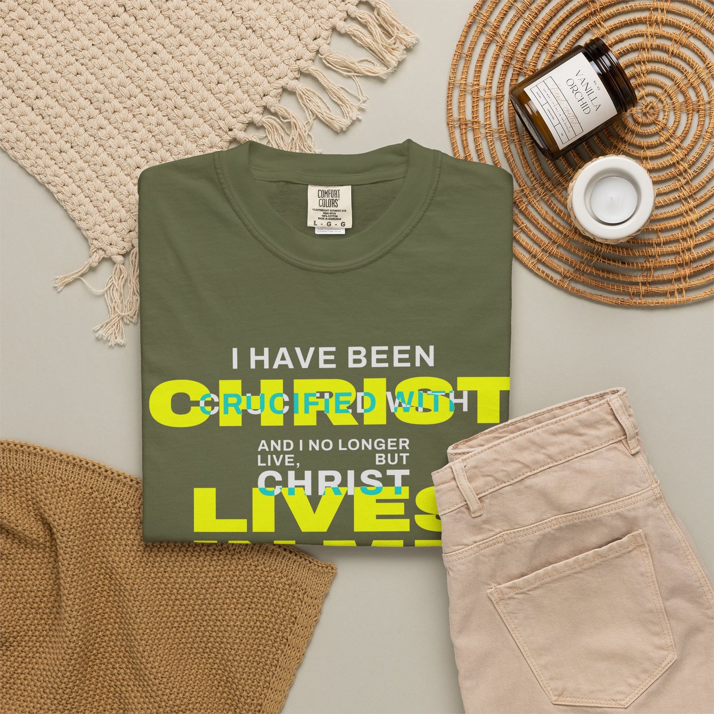I have been Crucified with Christ "Galatians 2:20" YELLOW 100% Cotton T-Shirt