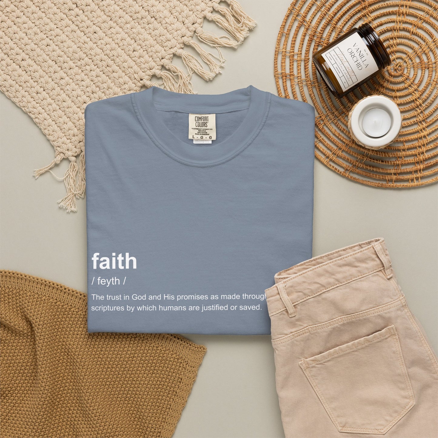 Faith Definition 100% Cotton T-Shirt — Inspirational Scripture Tee