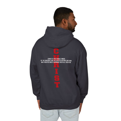 CHRIST the visible image of the invisible God— Inspirational Christian Scripture  Faith-Based Christian Hoodie