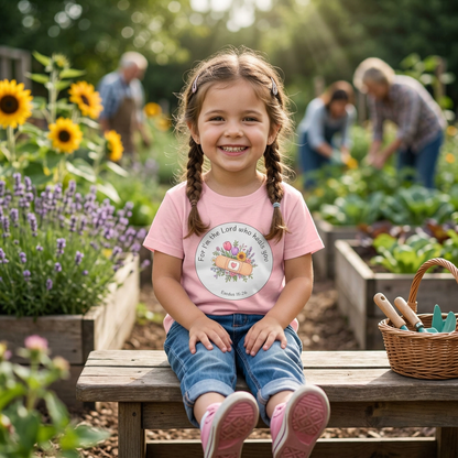 Toddler Tee — "For I’m the Lord Who Makes You" Floral Bible Verse (Isaiah 44:2)
