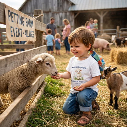 Toddler Tee "We are His people, the sheep of His pasture" — Cute Lamb Bible Verse Shirt