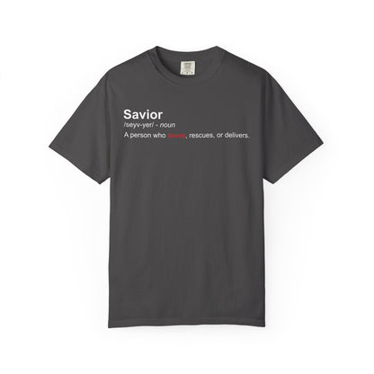 Savior Definition Tee — Inspirational Faith Graphic T-Shirt