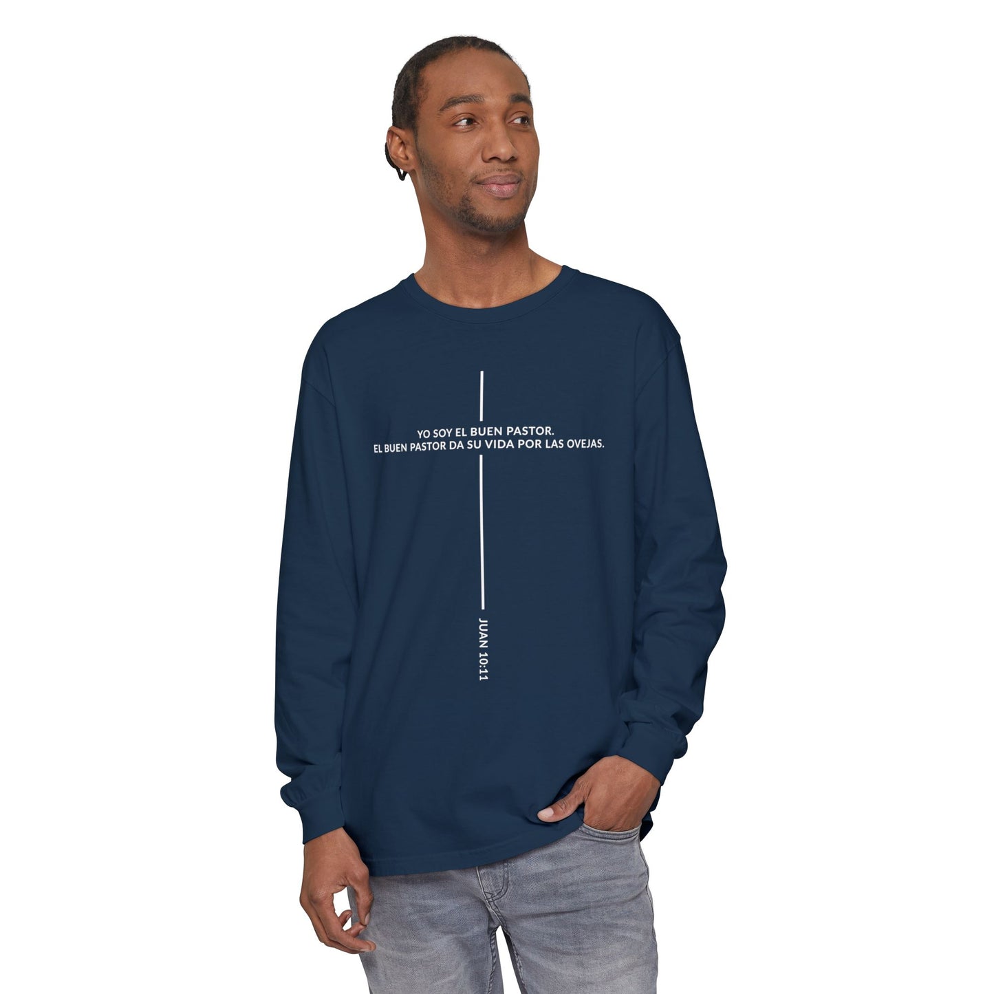 Buen Pastor T-shirt — Juan 10:11 'Yo Soy el Buen Pastor' Christian Long Sleeve Tee