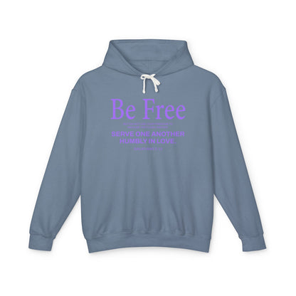 Be Free "Galatians 5:13" PURPLE 100% Cotton Hoodie