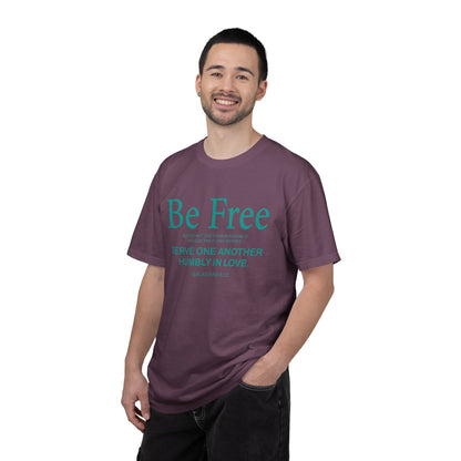 Be Free "Galatians 5:13" Teal 100% Cotton T-Shirt