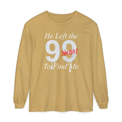 He Left the 99 Long Sleeve — Luke 15:4-7 Christian Crewneck