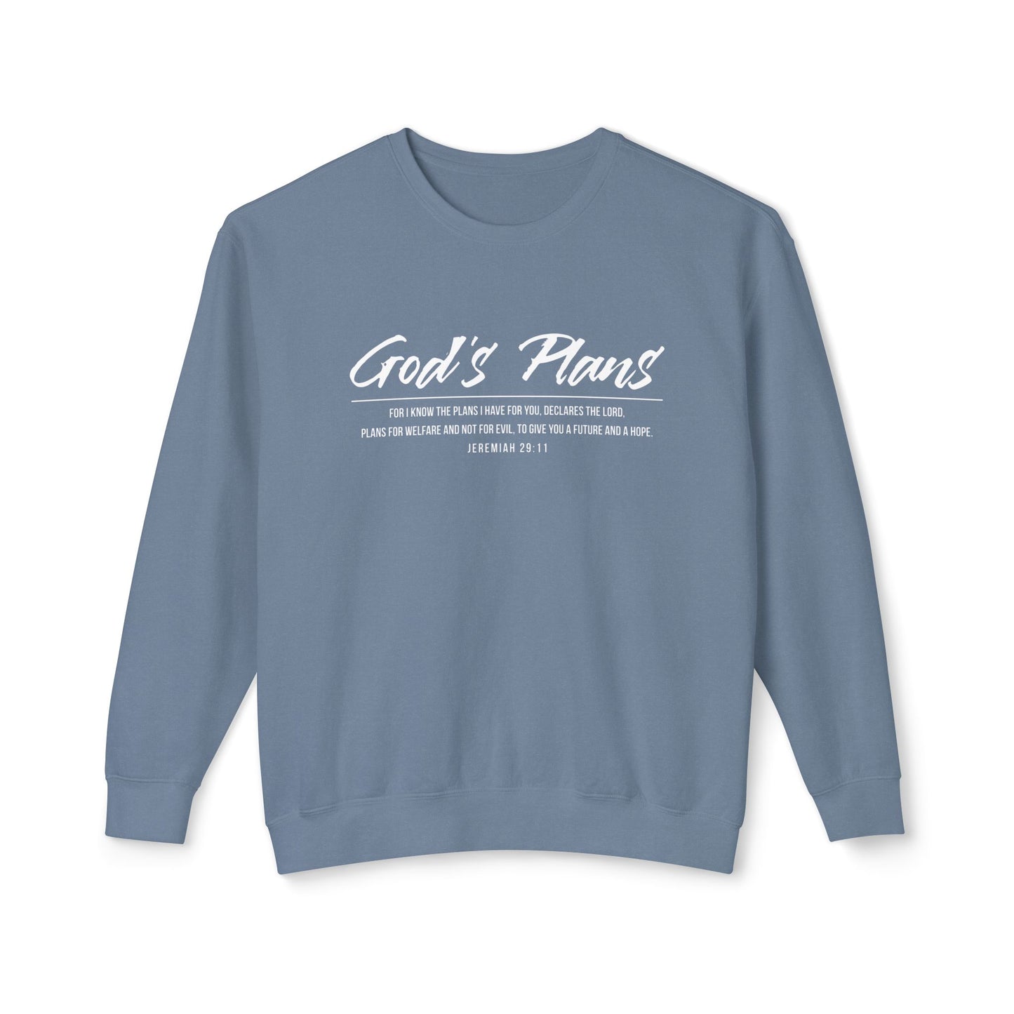 Jeremiah 29:11 "God's Plans" Sweatshirt — Faith-Inspired Lightweight Crewneck