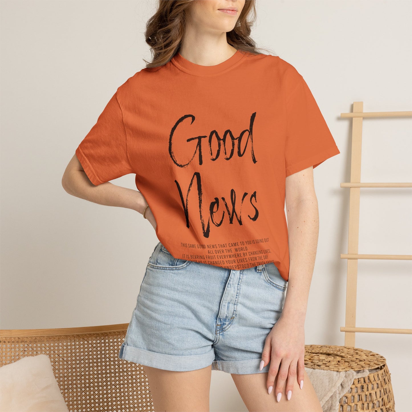 Colossians 1:6 'Good News' Cotton T-Shirt — Scripture Comfort Tee