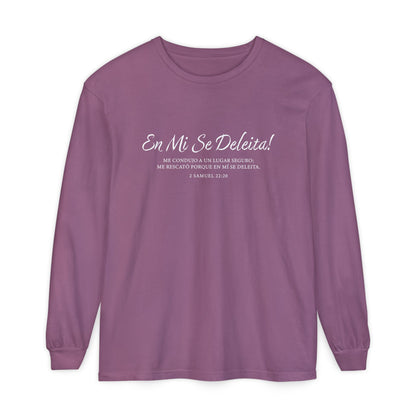 En Mi Se Deleita!  "2 Samuel 22:20" 100% Cotton Long Sleeve