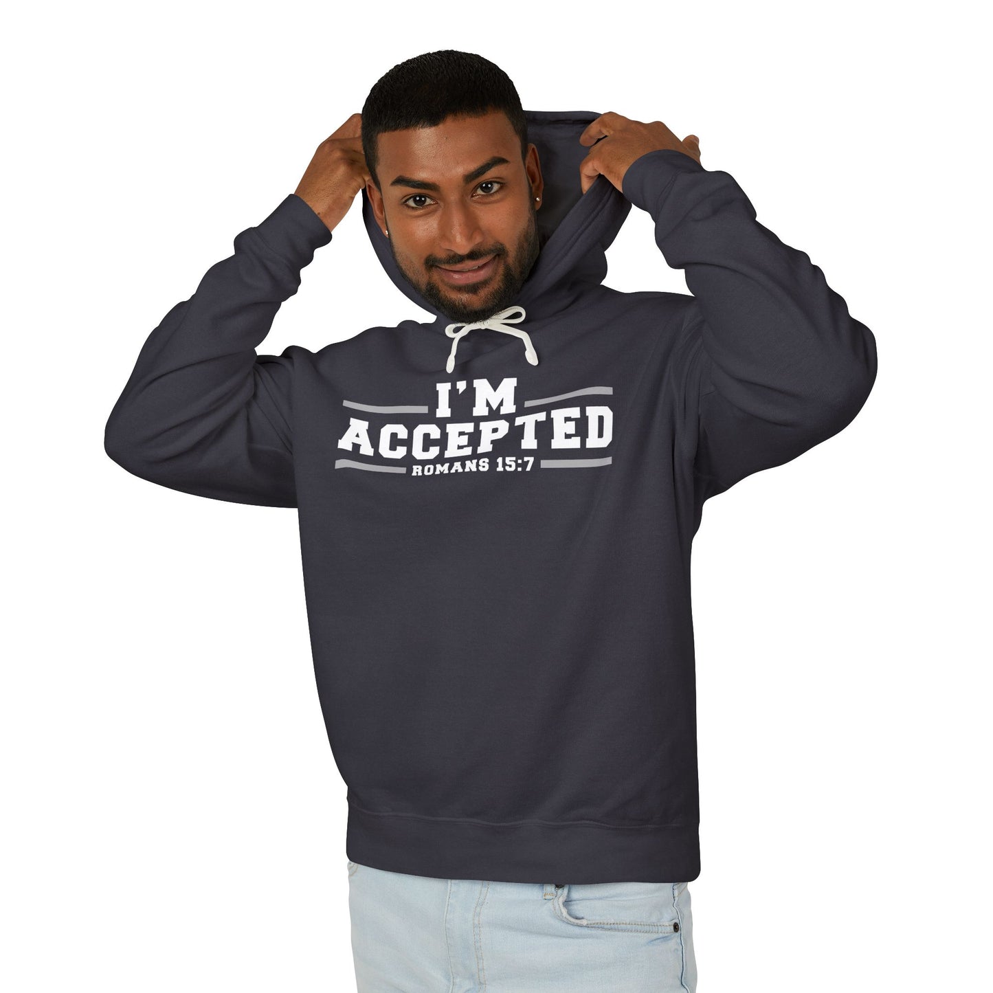 I'm Accepted — Romans 15:7 Graphic Hoodie 100% Cotton