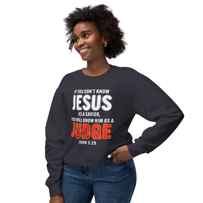 Know Jesus as Savior Cotton T-shirt — Faith-Based Christian Sweatshirt