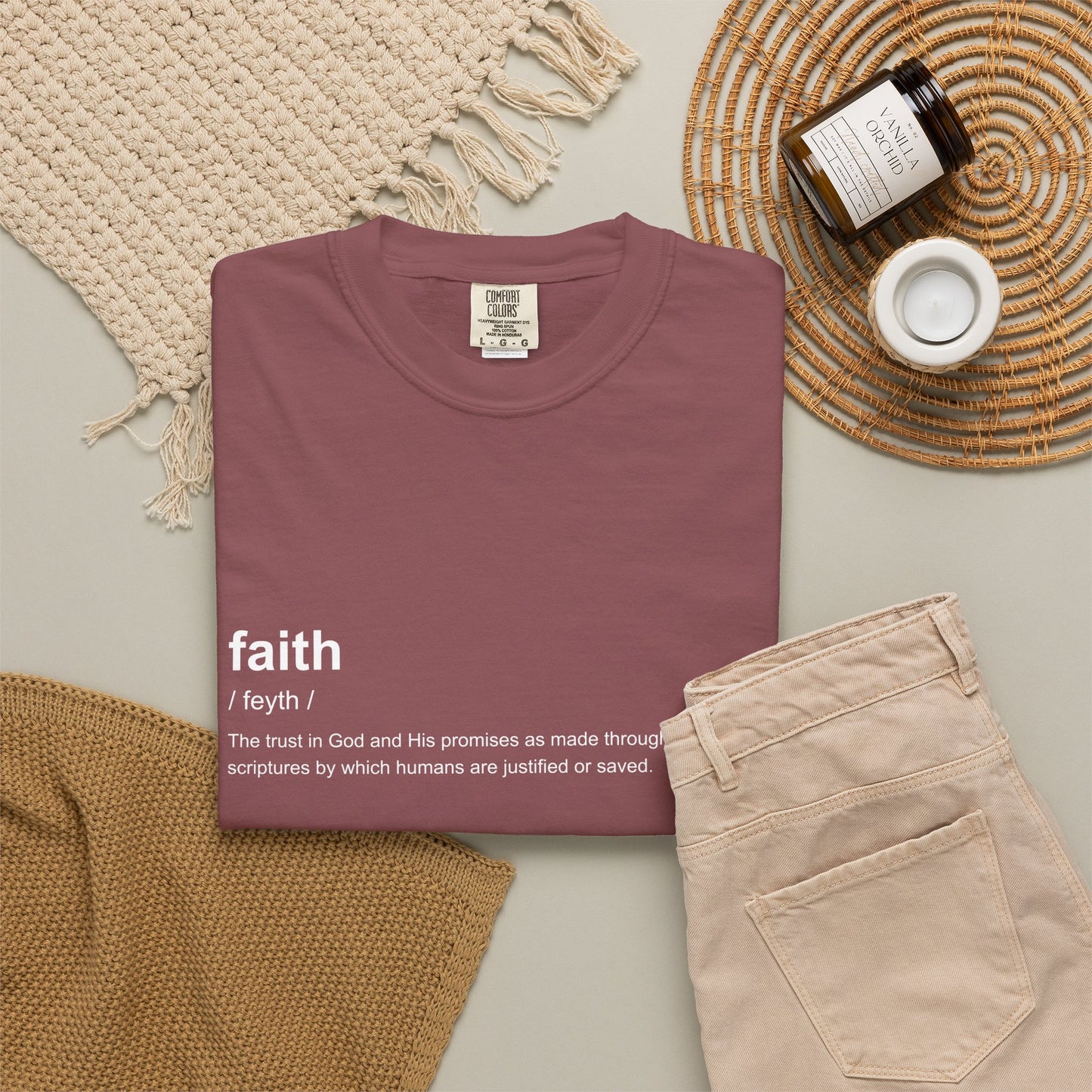 Faith Definition 100% Cotton T-Shirt — Inspirational Scripture Tee
