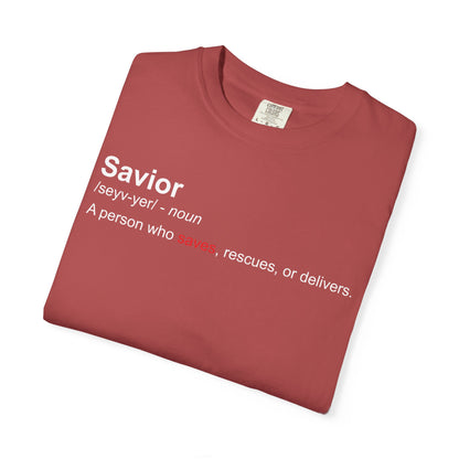 Savior Definition Tee — Inspirational Faith Graphic T-Shirt