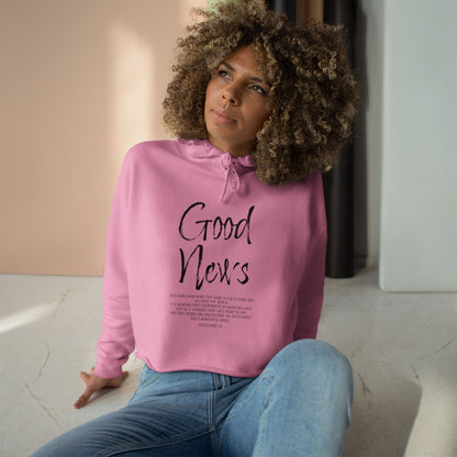 Good News Christian Crop Hoodie