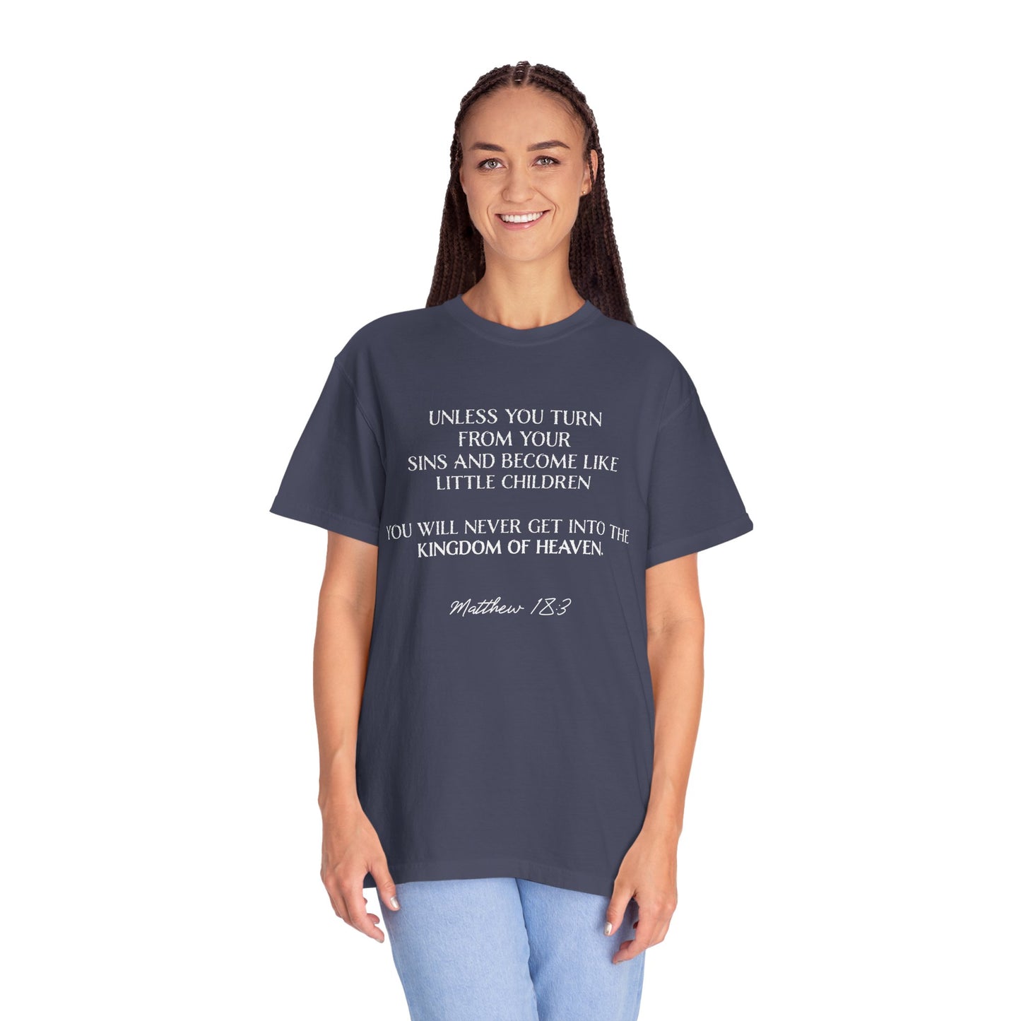 Matthew 18:3 100% Cotton T-shirt — Christian Scripture Tee