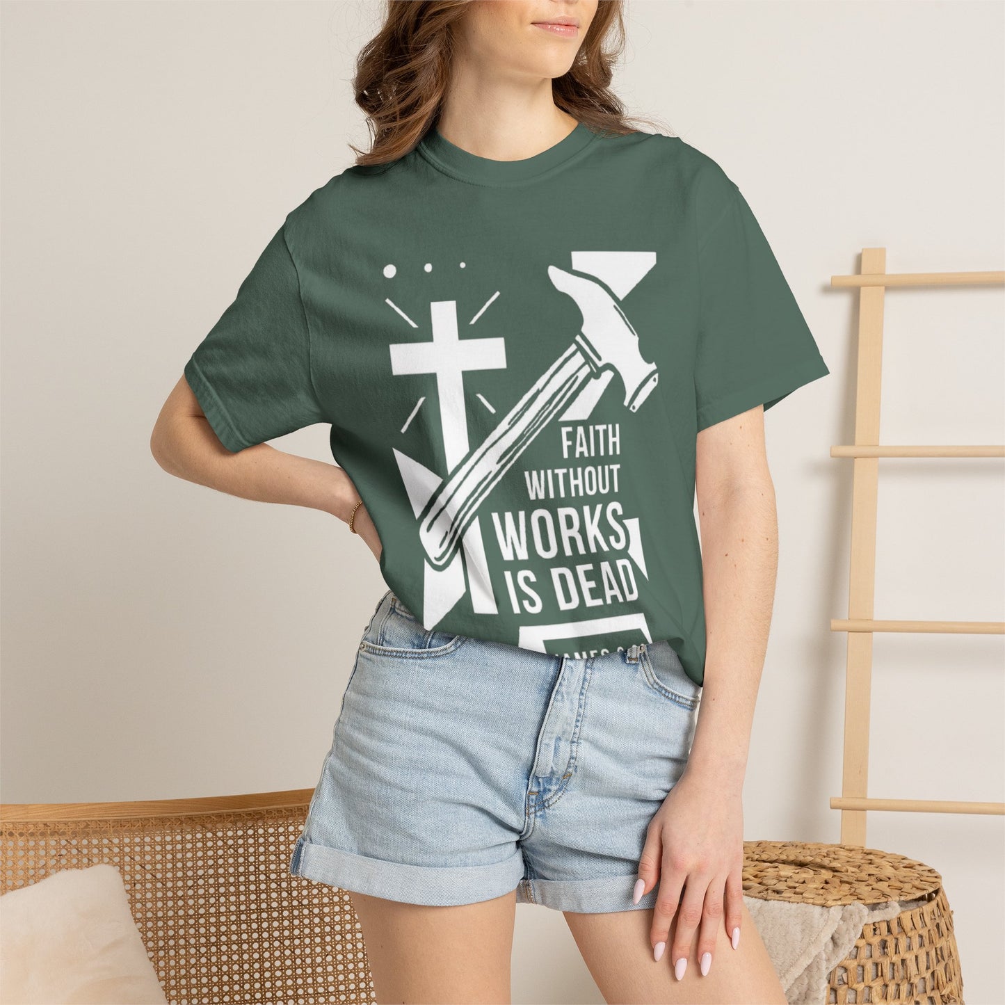 Faith Without Works is Dead "James 2:26" 100%  Cotton T-Shirt