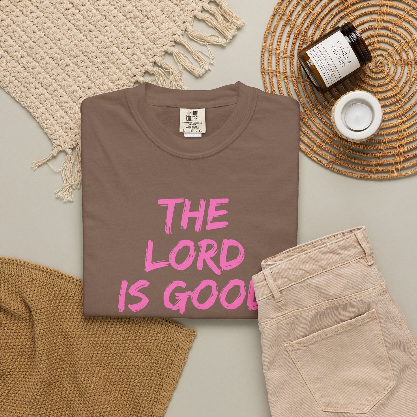 The Lord Is Good Nahum 1:7 pink T-Shirt