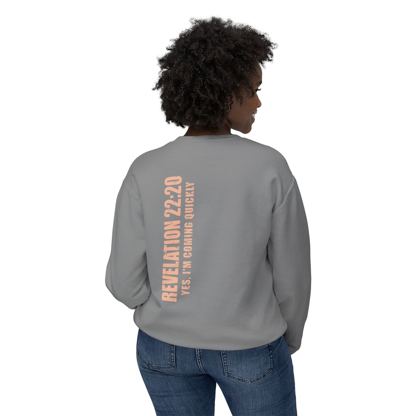 Revelation 22:20 Cotton Crewneck Sweatshirt — Bible Verse Christian Pullover