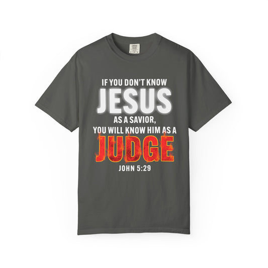 Know Jesus as Savior Cotton T-shirt — Faith-Based Christian Tee