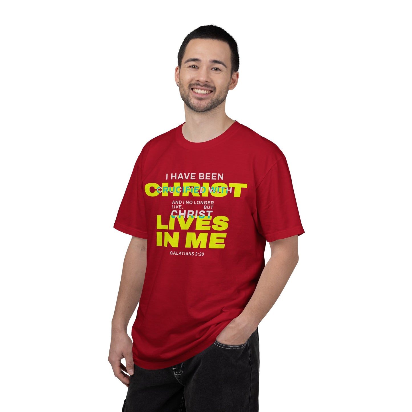 I have been Crucified with Christ "Galatians 2:20" YELLOW 100% Cotton T-Shirt