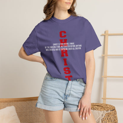 CHRIST the visible image of the invisible God Cotton T-shirt — Faith-Based Christian Tee