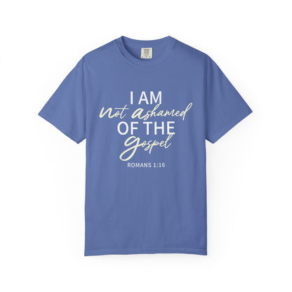 Romans 1:16 T-Shirt — Beige 100% Cotton