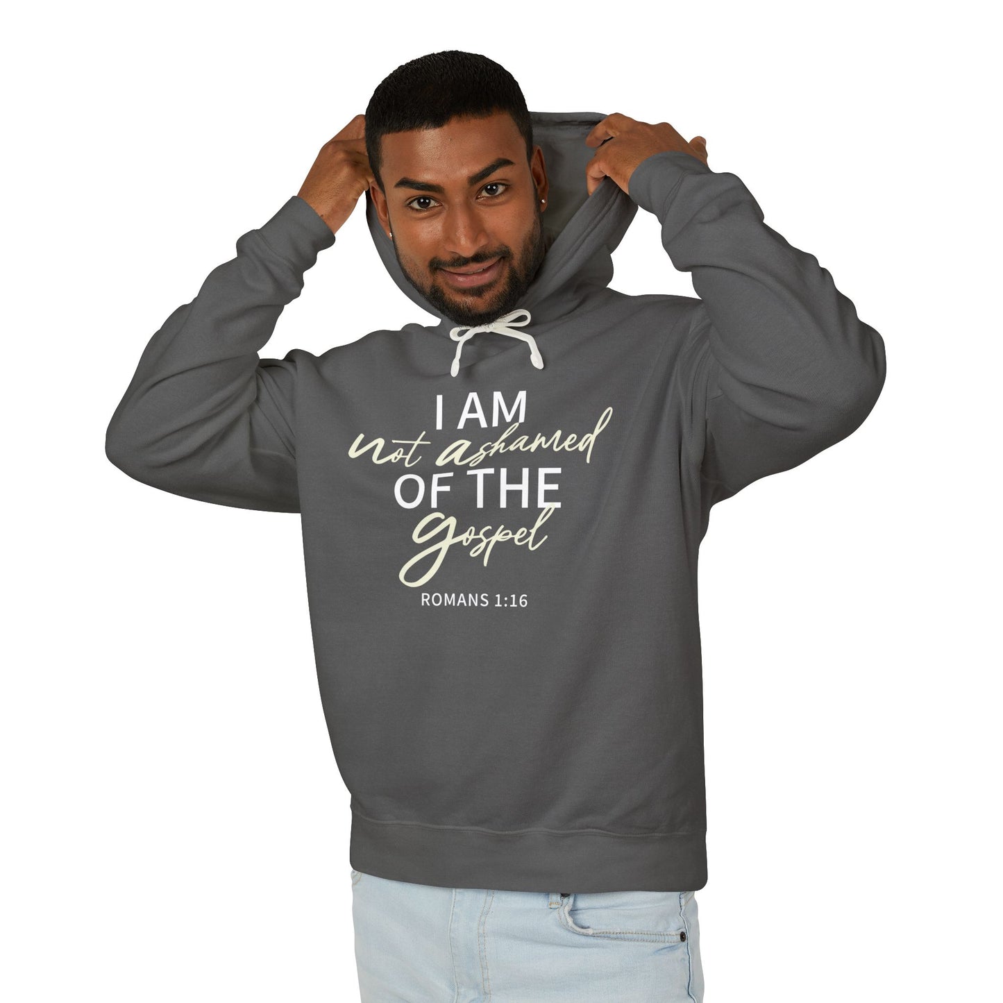Romans 1:16 Beige 100% Cotton Unisex Hoodie Comfort Color