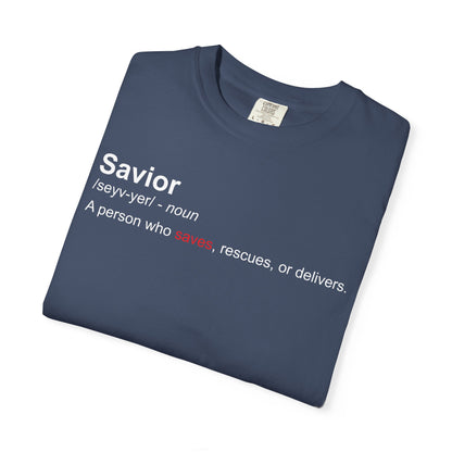 Savior Definition Tee — Inspirational Faith Graphic T-Shirt