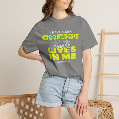I have been Crucified with Christ "Galatians 2:20" YELLOW 100% Cotton T-Shirt