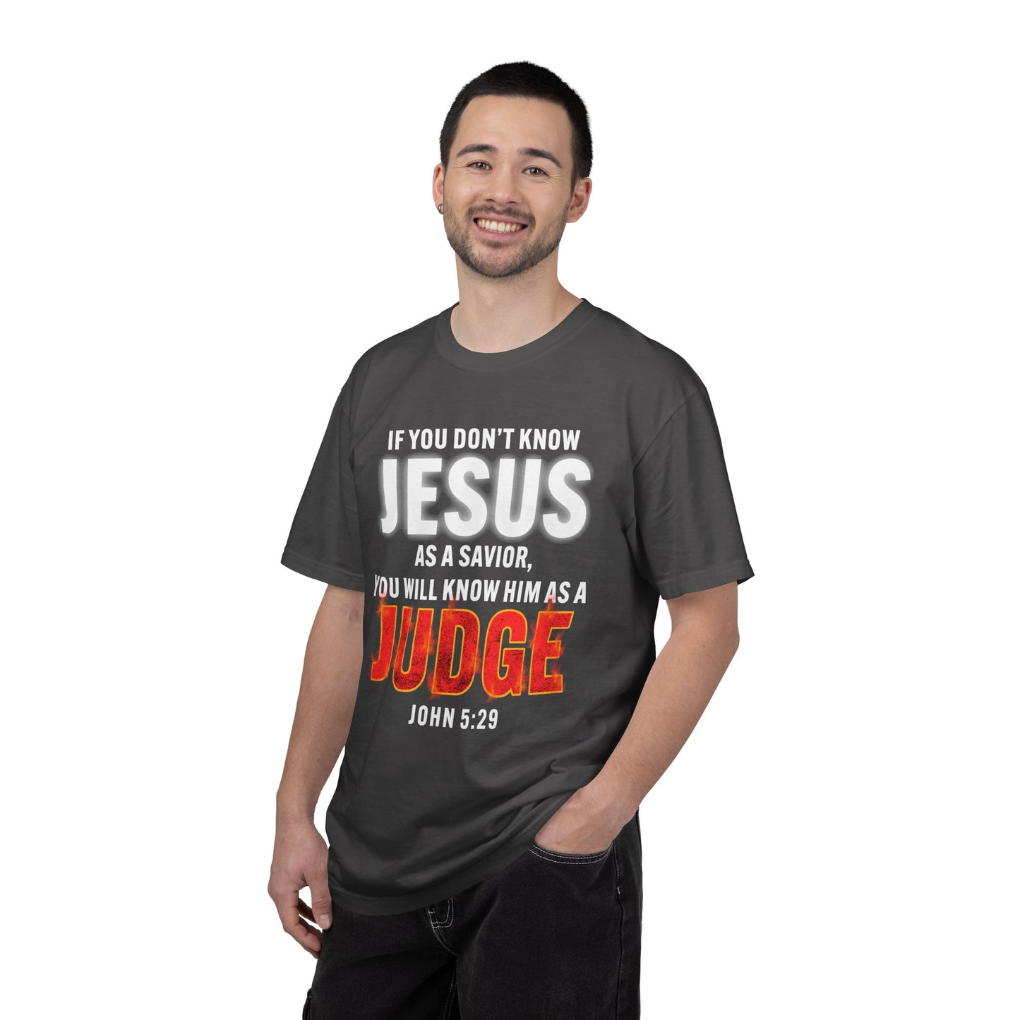 Know Jesus as Savior Cotton T-shirt — Faith-Based Christian Tee