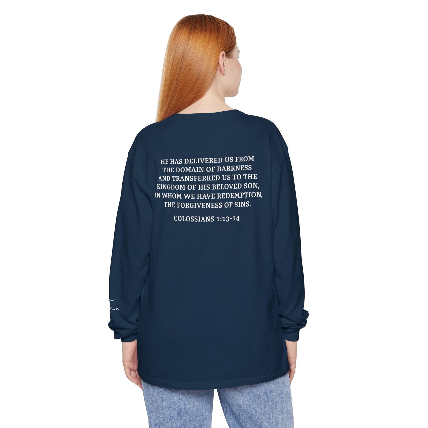 Rescued Colossians 1:13 Long Sleeve T-Shirt — 100% Cotton
