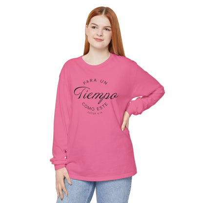 Para un Tiempo Como Este Ester 4:14 100% Cotton Long Sleeve-Shirt — Spanish Wise Woman Bible Verse
