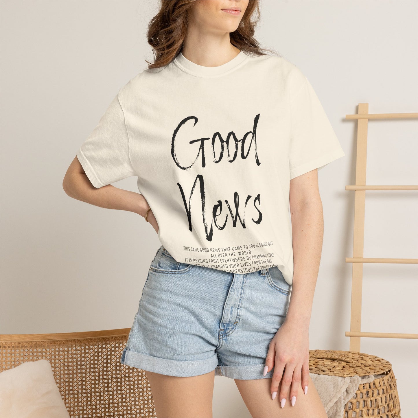 Colossians 1:6 'Good News' Cotton T-Shirt — Scripture Comfort Tee