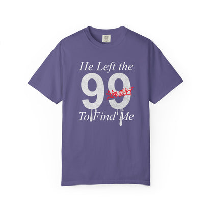 He Left the 99 Luke 15:4-7 T-Shirt — Christian Faith Parable Tee 100% Cotton