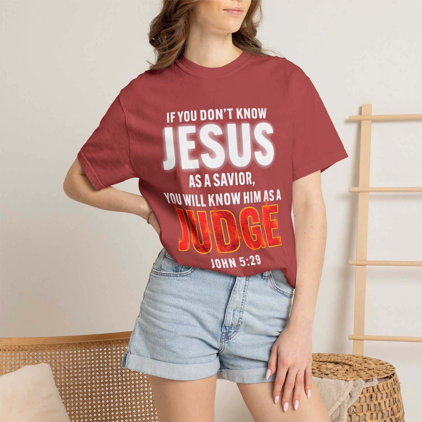 Know Jesus as Savior Cotton T-shirt — Faith-Based Christian Tee