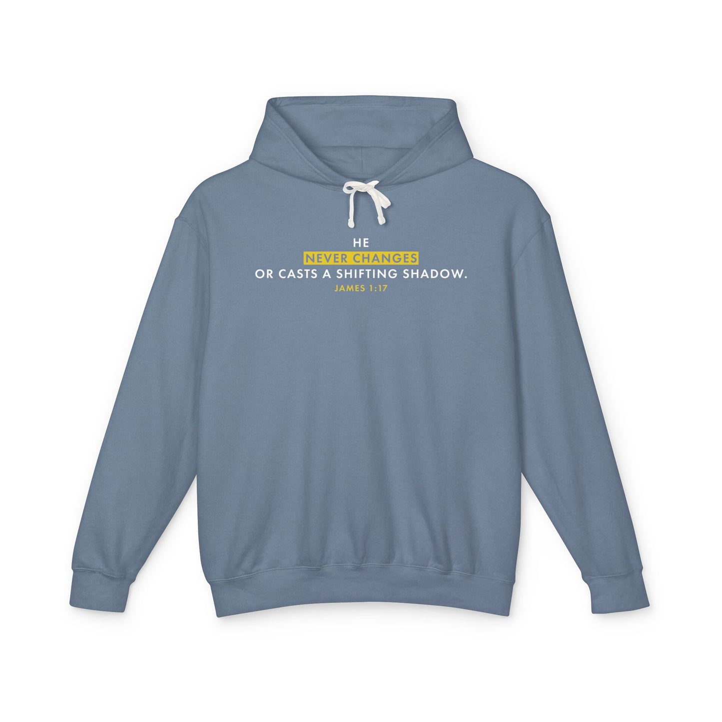 He Never Changes Long Sleeve T‑Shirt — Inspirational Christian Scripture  Faith-Based Christian Hoodie