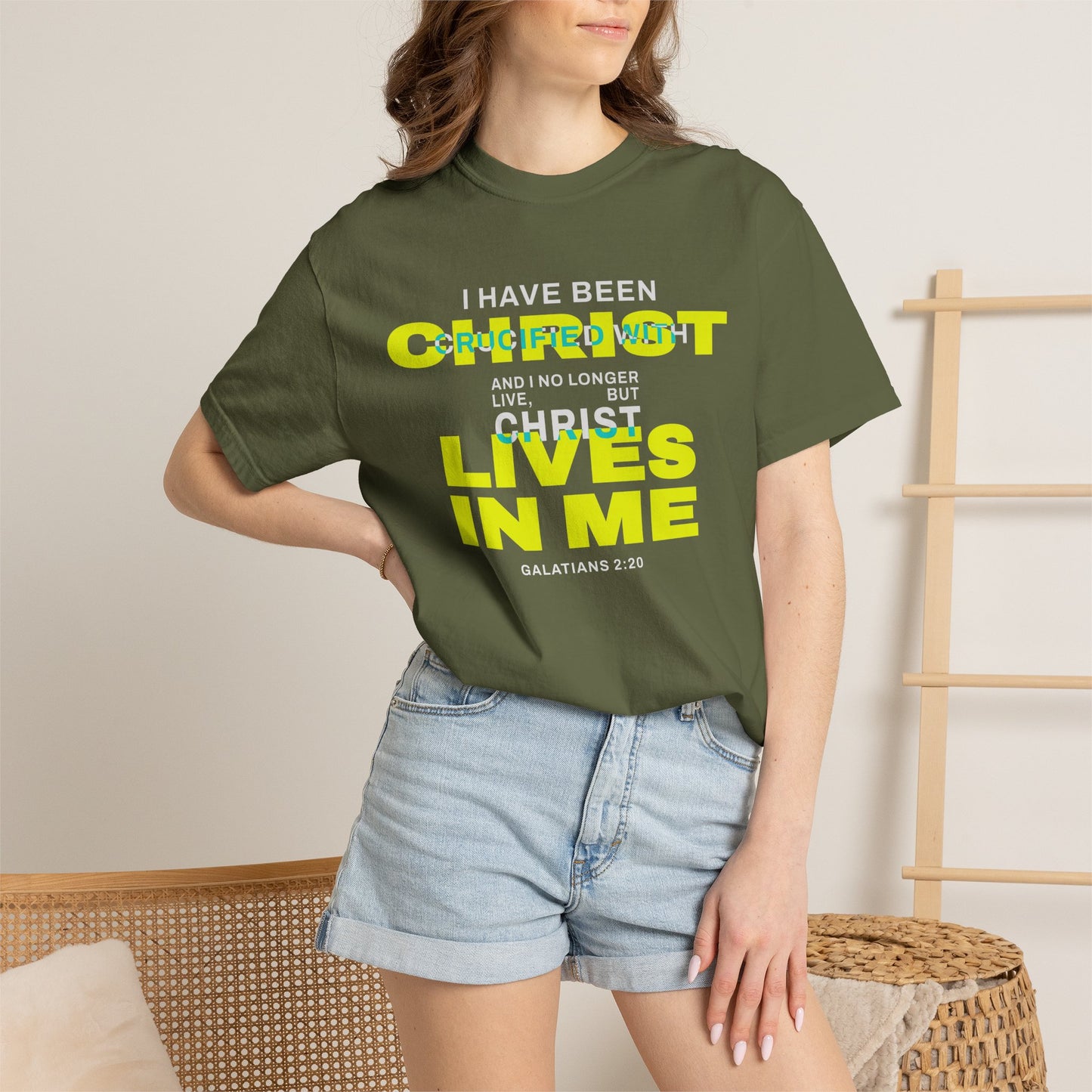I have been Crucified with Christ "Galatians 2:20" YELLOW 100% Cotton T-Shirt