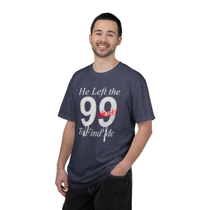 He Left the 99 Luke 15:4-7 T-Shirt — Christian Faith Parable Tee 100% Cotton