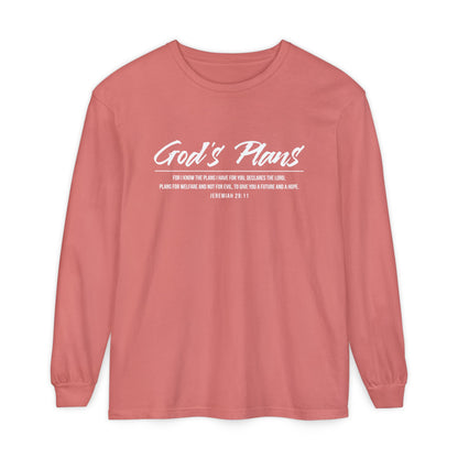 Jeremiah 29:11 'God's Plans' Long Sleeve T-Shirt — Inspirational Christian Faith Tee