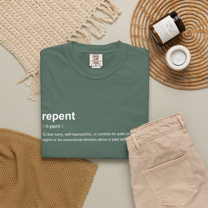 Repent Definition T-Shirt — 100% Cotton Garment-Dyed