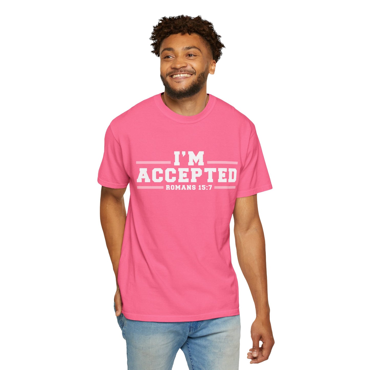 I'm Accepted "Romans 15:7" Cotton T-Shirt — Faith-Inspired Christian Tee