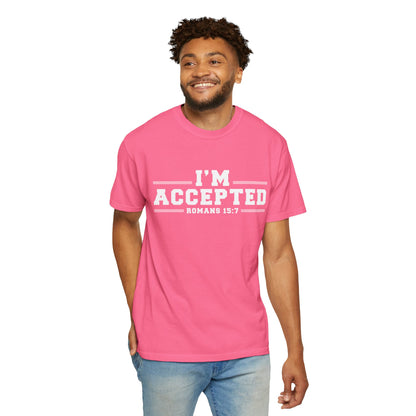 I'm Accepted "Romans 15:7" Cotton T-Shirt — Faith-Inspired Christian Tee