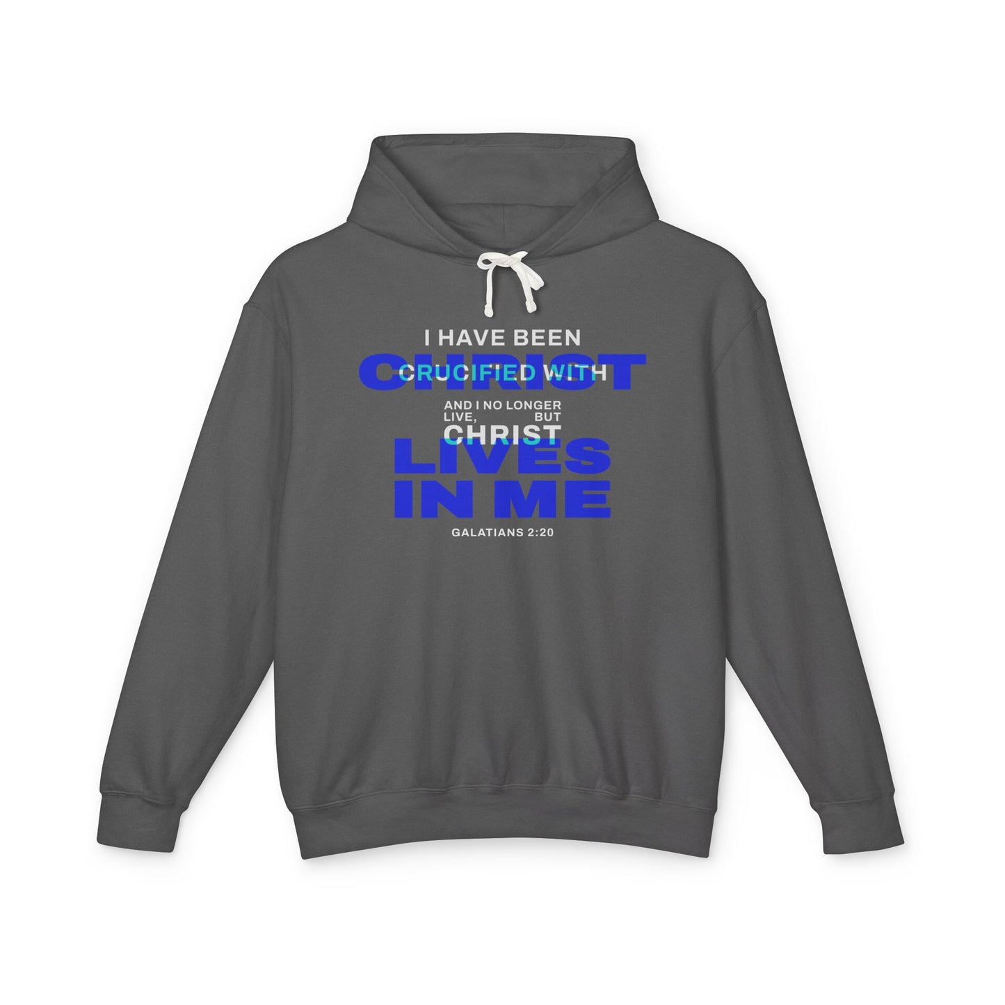 I have been Crucified with Christ "Galatians 2:20"  Blue 100% Cotton Unisex Hoodie